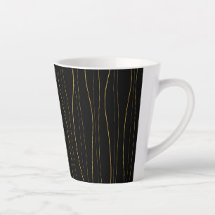 Elegant gouden golvende lijnenpatroon latte mok
