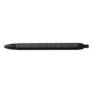 Elegant gouden golvende lijnenpatroon zwarte inkt pen