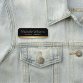 Elegant gouden gradiëntrand zwart naamplaatje (In situ)