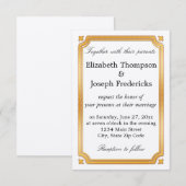 Elegant Gouden Grens Bruiloft Kaart (Voorkant / Achterkant)