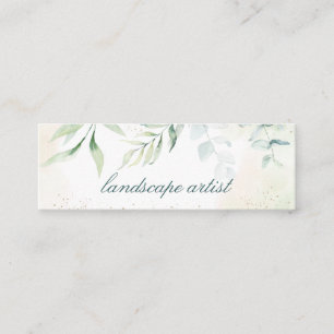 Elegant gouden groen eucalyptus mini visitekaartje