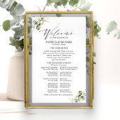 Elegant Gouden Groene Huwelijksprogramma Bord Poster