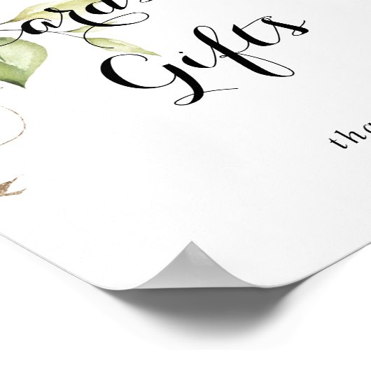 Elegant Gouden Groene Kaarten en Cadeaus Bord Poster (Hoek)