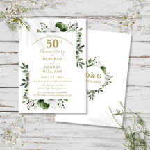 Elegant Gouden Groenery 50e Huwelijksjubileum