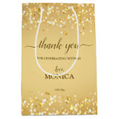 Elegant gouden gulden sparken minimalistisch medium cadeauzakje (Voorkant)