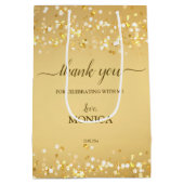 Elegant gouden gulden sparken minimalistisch medium cadeauzakje (Achterkant)