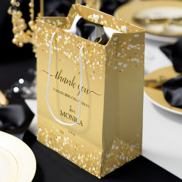 Elegant gouden gulden sparken minimalistisch medium cadeauzakje