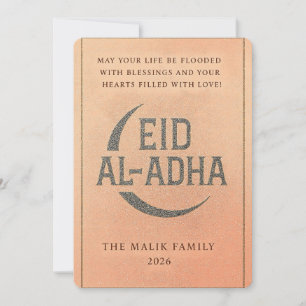 Elegant gouden halve maan Eid al-Adha Wenskaart Feestdagenkaart