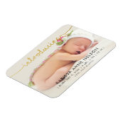 elegant gouden handschrift foto geboortedatum magneet (Linkerzijde)