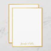 Elegant gouden handschrift gepersonaliseerde Sjabl Notitiekaartje (Voorkant / Achterkant)