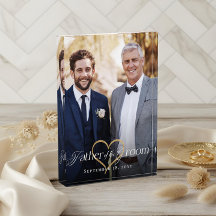 Elegant Gouden Hart Bruidegom Vader Aandenken