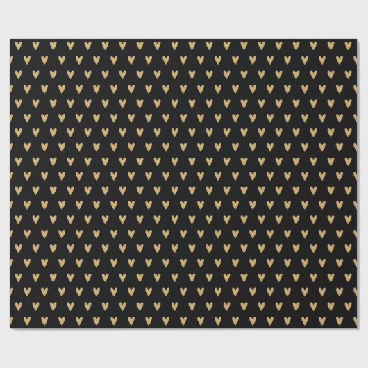 Elegant gouden hart cadeaupapier (Vlak)