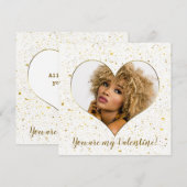 Elegant Gouden Hart Je bent mijn Valentijnse (Voorkant / Achterkant)