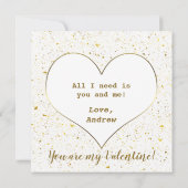 Elegant Gouden Hart Je bent mijn Valentijnse (Achterkant)