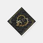 Elegant Gouden Hart Monogram Papier Servetten (Hoek)