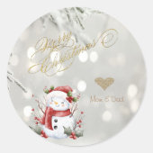 Elegant gouden hart ronde sticker (Voorkant)