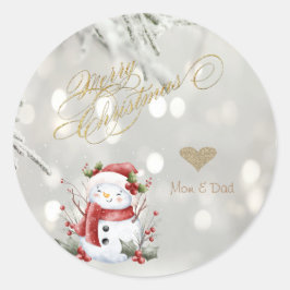 Elegant gouden hart ronde sticker