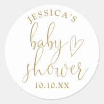 Elegant gouden hart script Baby shower gunst