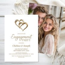 Elegant Gouden Hart Verloving Feest