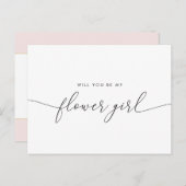 Elegant Gouden Hart Wil Je Mijn Bloemenmeisje Zijn Uitnodiging Briefkaart (Voorkant / Achterkant)