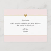 Elegant Gouden Hart Wil Je Mijn Bloemenmeisje Zijn Uitnodiging Briefkaart (Achterkant)