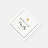 Elegant gouden hart | Witte Trouwpapier servet (Hoek)