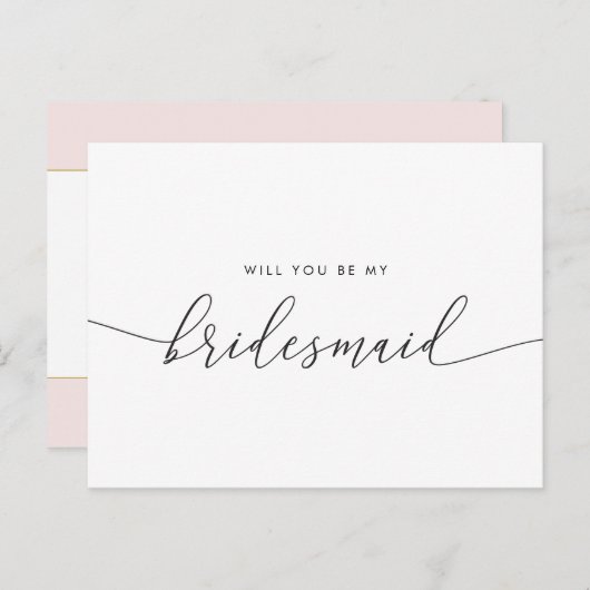 Elegant gouden hart zal je mijn bruidsmeisje zijn uitnodiging briefkaart (Voorkant / Achterkant)