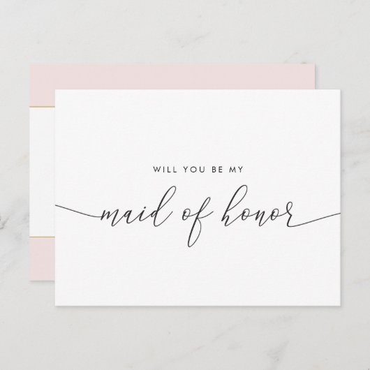 Elegant gouden hart zal je mijn bruidsmeisje zijn uitnodiging briefkaart (Voorkant / Achterkant)