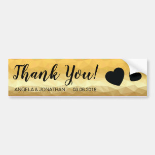 Elegant gouden harten Hartelijk dank voor uw bruil Bumpersticker