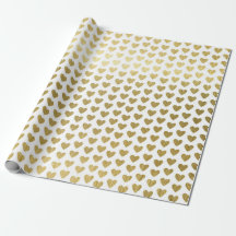 Elegant Gouden Hartjes Patroon Huwelijk Inpakpapie