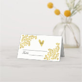 Elegant gouden hartpatroon | Trouwplaatskaarten Plaatskaartje (Voorkant)
