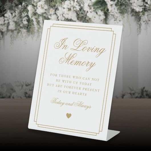 Elegant gouden herdenkingsbruiloft 'Ter liefdevoll Reclamebord Met Voetstuk