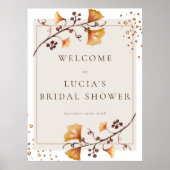 Elegant Gouden Herfstblad Bruiloftswelcome Poster (Voorkant)