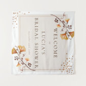 Elegant Gouden Herfstblad Bruiloftswelcome Wandkleed (Voorkant (horizontaal))