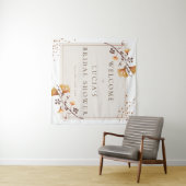 Elegant Gouden Herfstblad Bruiloftswelcome Wandkleed (In Situ (horizontaal))