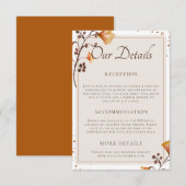 Elegant Gouden Herfstblad Ons Huwelijksdetail Informatiekaartje (Voorkant / Achterkant)