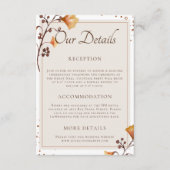 Elegant Gouden Herfstblad Ons Huwelijksdetail Informatiekaartje (Voorkant)
