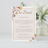 Elegant Gouden Herfstblad Ons Huwelijksdetail Informatiekaartje (Staand voorkant)