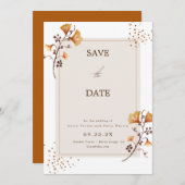 Elegant Gouden Herfstblad Save The Date Kaart (Voorkant / Achterkant)