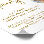 Elegant Gouden Herinnering Foto Bruiloft Gedenktek Poster (Hoek)