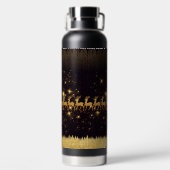 Elegant gouden hert op waterfles (Achterkant)