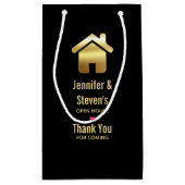 Elegant gouden huis symbool Housewarming dank u Klein Cadeauzakje (Achterkant)