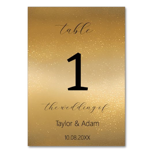 Elegant gouden huwelijks tafelnummers (Achterkant)