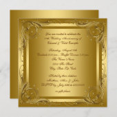 Elegant gouden huwelijksjubileumfeest kaart (Voorkant / Achterkant)
