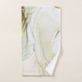 Elegant Gouden Inkt Abstract Patroon Monogram Bad Handdoek (Handdoek)