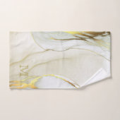 Elegant Gouden Inkt Abstract Patroon Monogram Bad Handdoek (Handdoek)