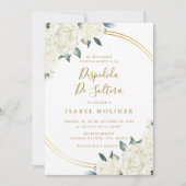 Elegant gouden ivoor Floral Spaans Vrijgezellenfee Kaart (Voorkant)