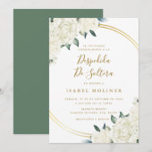 Elegant gouden ivoor Floral Spaans Vrijgezellenfee Kaart (Voorkant / Achterkant)