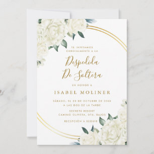 Elegant gouden ivoor Floral Spaans Vrijgezellenfee Kaart