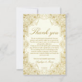 Elegant gouden ivoor   foto bruiloft bedankkaart (Voorkant)